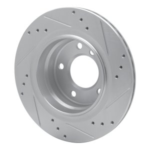BMW Z4 Brake Rotor (1) - Rear Left - R1 Concepts - Drilled & Slotted - Silver - `03-`08